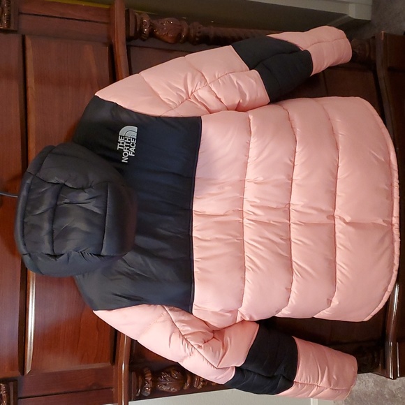 North Face Puffer Jacket size XL Excellent condition Gorgeous Ballet Pink/Black - Picture 5 of 16